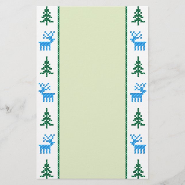 Christmas patterns deers&tree stationery (Front)