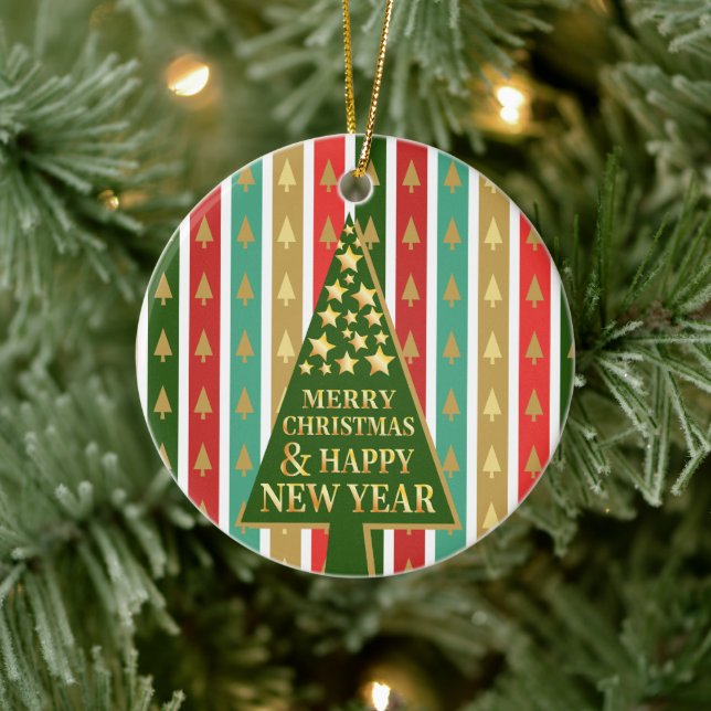 Christmas Patterns - Elegant and Chic tree design Ceramic Tree Decoration (Tree)