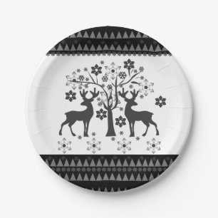 Christmas patterns paper plate