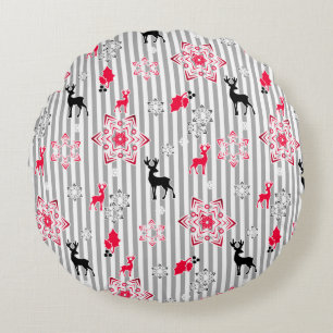 Christmas patterns round cushion