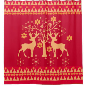Christmas patterns shower curtain