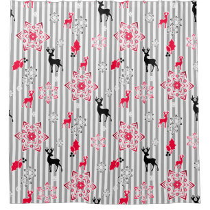 Christmas patterns shower curtain