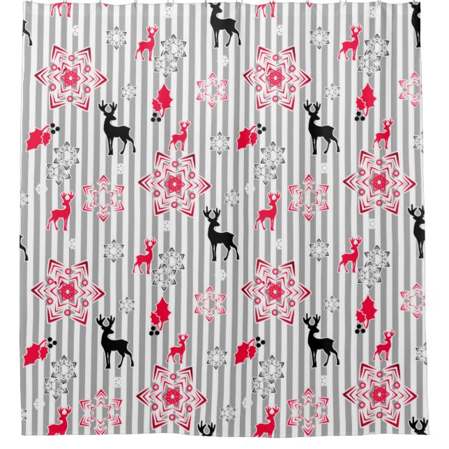 Christmas patterns shower curtain (Front)