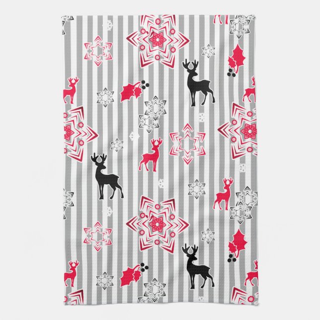 Christmas patterns tea towel (Vertical)