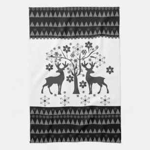 Christmas patterns tea towel