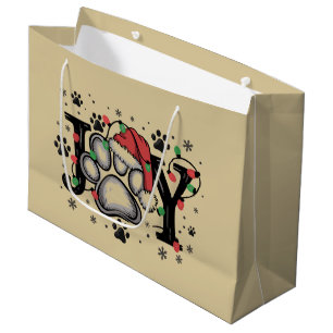 Christmas Paw Joy Gift Ideas Dog Mum Funny Large Gift Bag