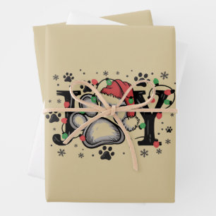 Christmas Paw Joy Gift Ideas Dog Mum Funny Wrapping Paper Sheet