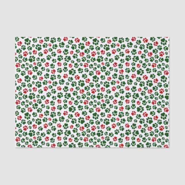 Christmas Paw Print Tissue Paper (Front)