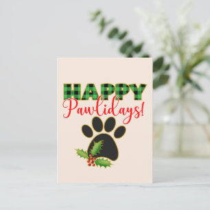 Christmas Pawliday Happy Holiday for Dog Postcard