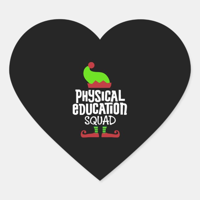 Christmas PE Teacher-physical education  Heart Sticker (Front)