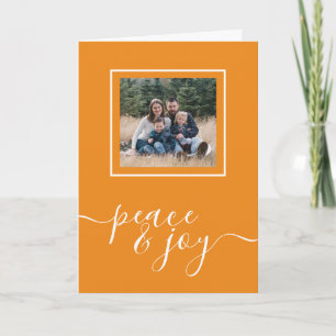 Christmas Peace and Joy Typography Holiday Photo Card