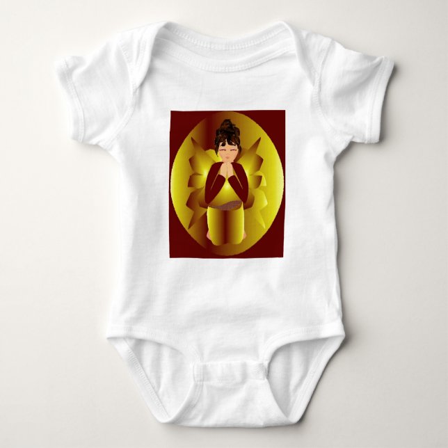 Christmas Peace Angel Baby Bodysuit (Front)