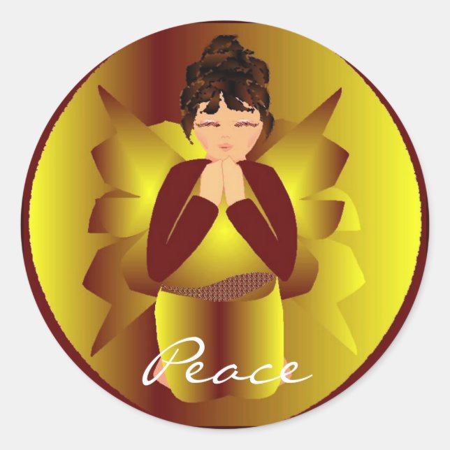 Christmas Peace Angel I Sticker - Customisable (Front)