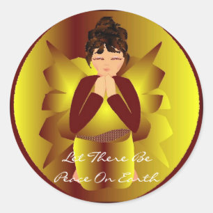 Christmas Peace Angel Sticker - Customisable