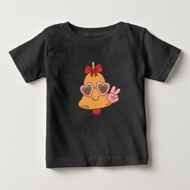 Christmas Peace Bell Baby T-Shirt (Front)