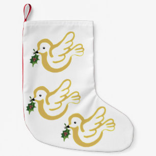 Christmas peace doves small christmas stocking