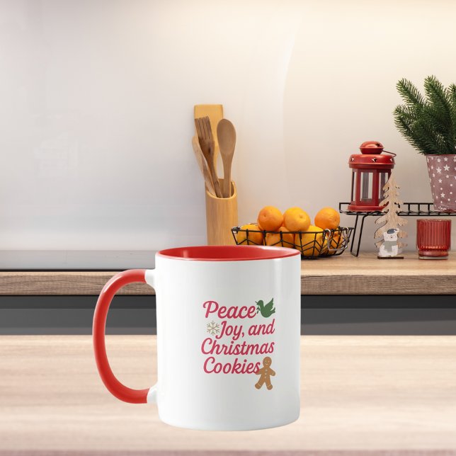 Christmas peace joy cookies quote red mug (Creator Uploaded)