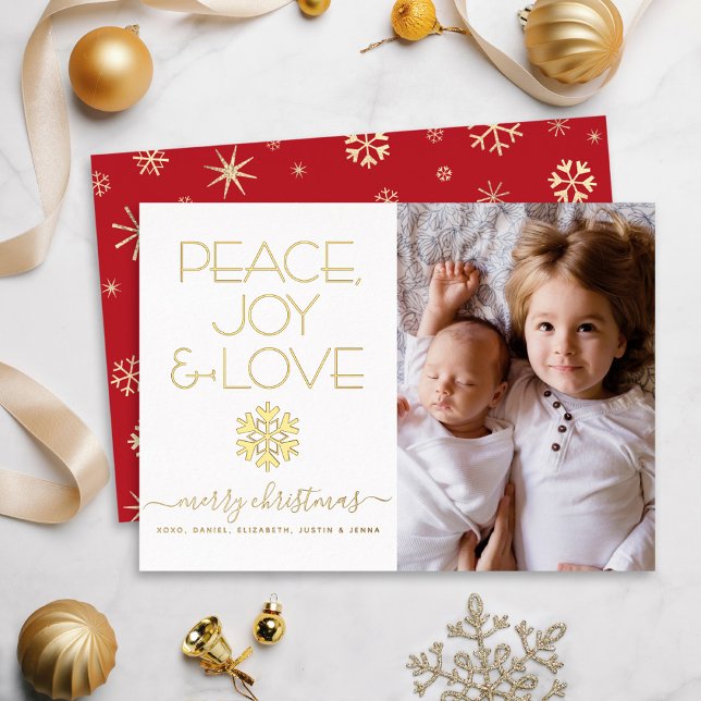 Christmas Peace Joy Love Photo Snowflake Real Gold (Creator Uploaded)