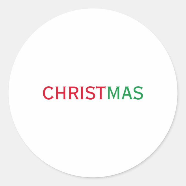 Christmas Peace Joy Love Tygraphy  Classic Round Sticker (Front)