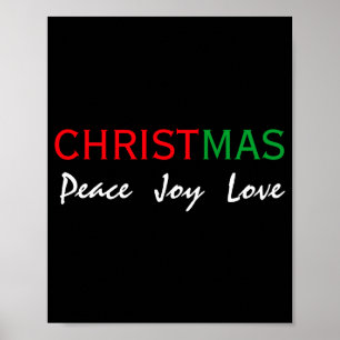 Christmas Peace Joy Love Tygraphy T Shirt Poster