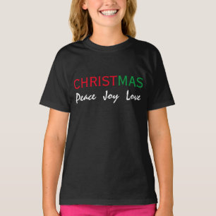 CHRISTMAS PEACE JOY LOVE TYPOGRAPHY T-Shirt