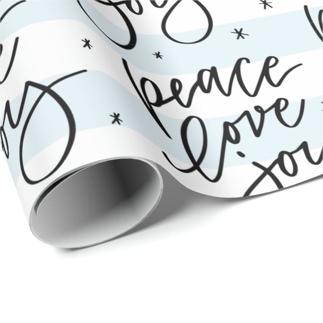 Christmas Peace Love Joy Calligraphy Wrapping Paper (Roll Corner)