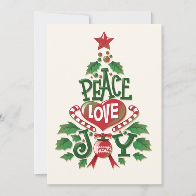 Christmas Peace Love Joy Holiday Card (Front)