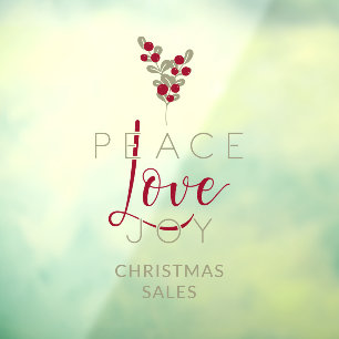 Christmas Peace Love Joy Holly Branches Quote
