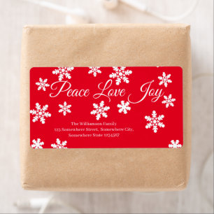 Christmas Peace Love Joy White Snowflake Script