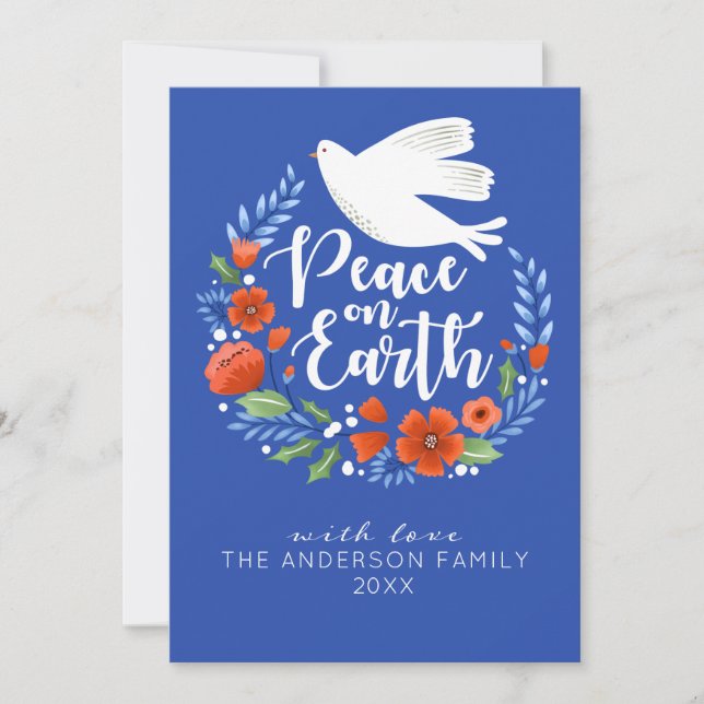 Christmas Peace on Earth Holiday Photo Card (Front)