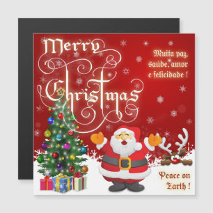 Christmas Peace on Earth Quote Text Magnetic Card