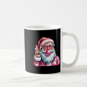 Christmas Peace Sign Hand Santa Claus Nk Bubble Gu Coffee Mug