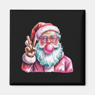 Christmas Peace Sign Hand Santa Claus Nk Bubble Gu Magnet