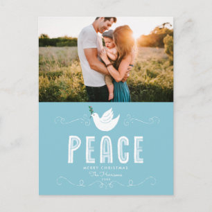 Christmas Peace Single Photo Holiday Postcard
