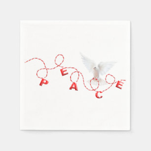 Christmas Peace with White Dove Napkin
