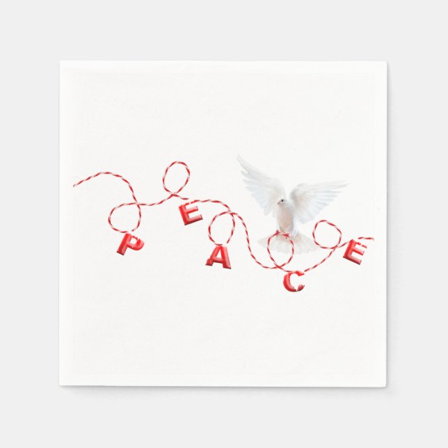 Christmas Peace with White Dove Napkin (Front)
