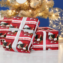 Christmas Peaches the Tuxedo Cat Wrapping Paper