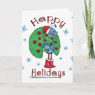 Christmas Peacock Holiday Card