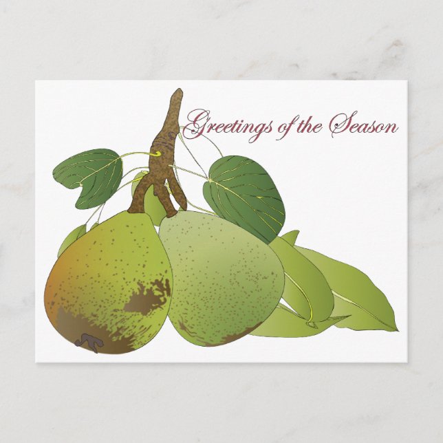 Christmas Pears Postcard (Front)