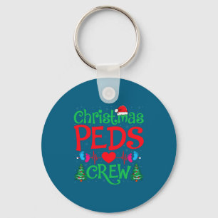 Christmas Peds Crew Santa Hat Xmas Tree Pediatric Key Ring