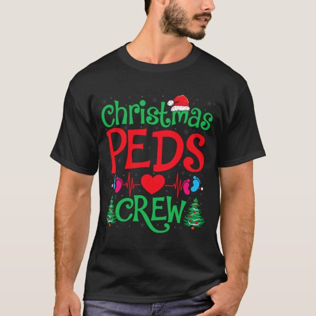 Christmas Peds Crew Santa Hat Xmas Tree Pediatric  T-Shirt (Front)