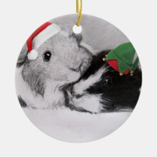 Christmas Peegs Guinea Pig Ceramic Tree Decoration