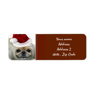 Christmas Pekingese Address Labels