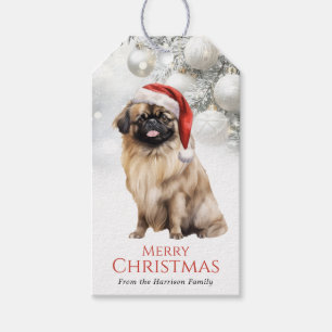 Christmas Pekingese Dog Gift Tags
