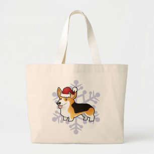 Christmas Pembroke Welsh Corgi Large Tote Bag