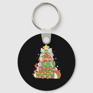 Christmas Pencil Tree Lights Coquette Bow Teacher  Key Ring