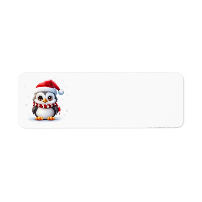 Christmas Penguin Address Labels (Front)