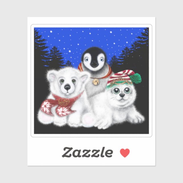Christmas penguin baby polar bear seal pup  (Sheet)