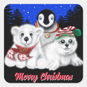 Christmas penguin baby polar bear seal pup