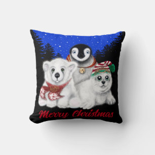 Christmas penguin baby polar bear seal pup  cushion